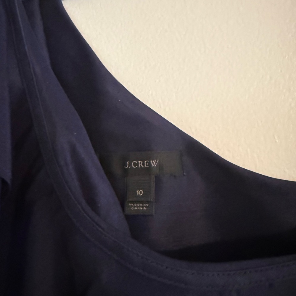 J. Crew Blue Asymmetrical Ruffled Blouse - Picture 2 of 2